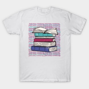 Just Keep Creating // Writing Inspiration // Vintage Writer Stack of Books T-Shirt